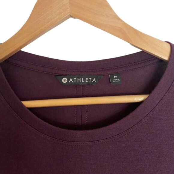 Athleta Burgundy Threadlight Long Sleeve Top Medium - Picture 3 of 4